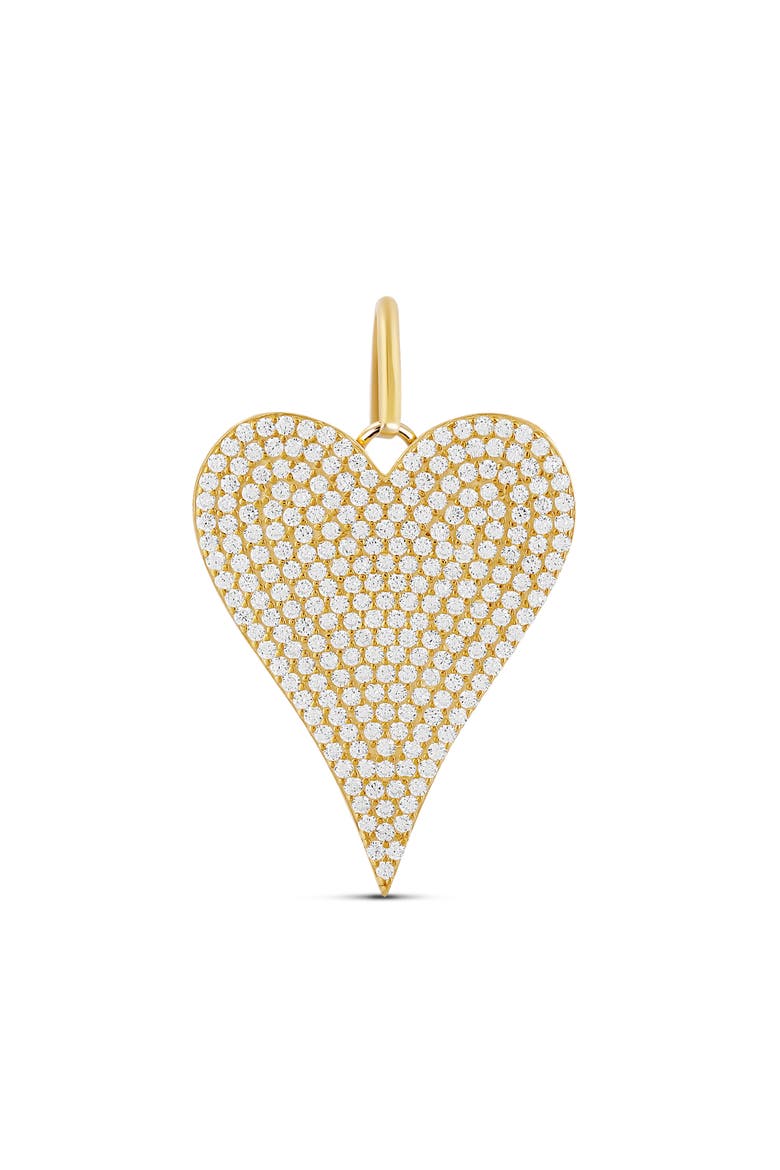 Pavé Heart Charm, Main, color, GOLD/ WHITE