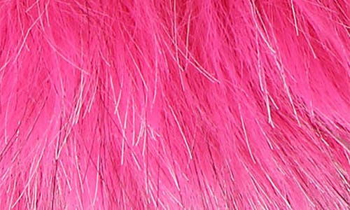 Kurt Geiger London Faux Fur Pompom Eagle Bag Charm In Pink