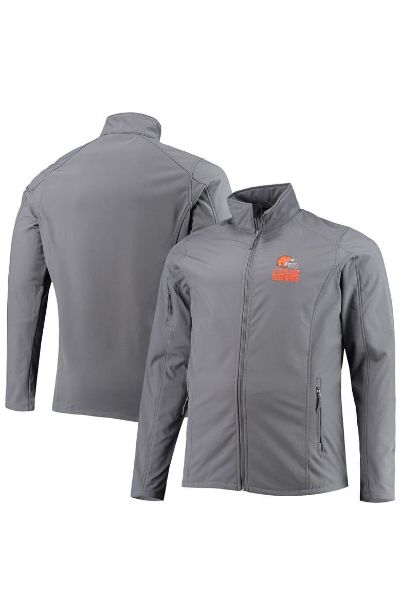 DUNBROOKE Men's Dunbrooke Gray Cleveland Browns Big & Tall Sonoma Softshell Full-Zip Jacket, Main, color, Gray