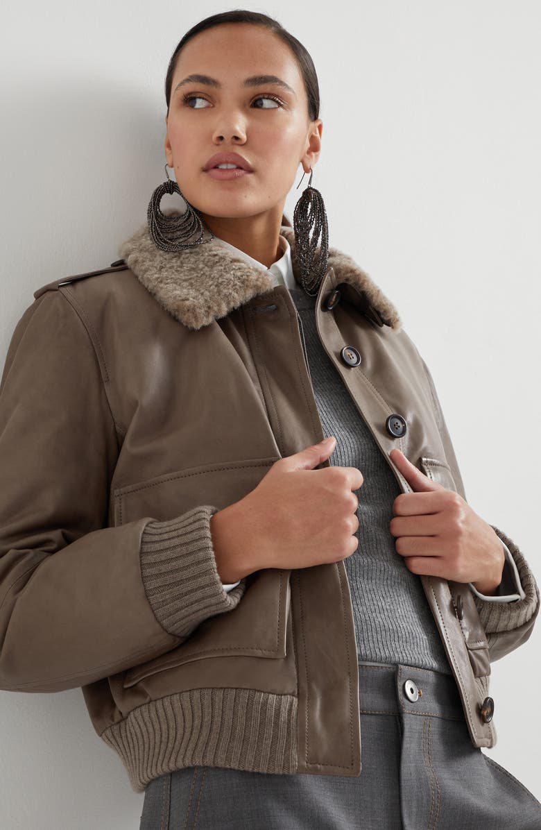 Brunello Cucinelli Nappa leather outerwear, Alternate, color, 