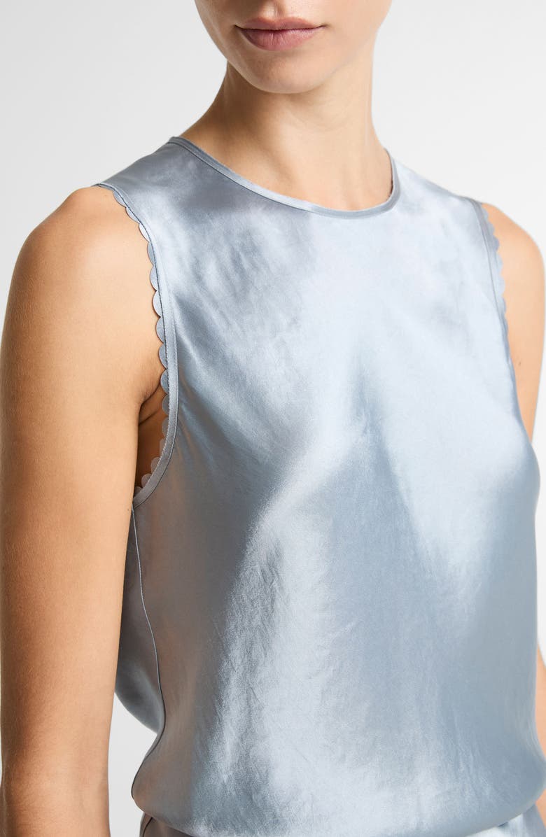 Vince Scallop Trim Sleeveless Sheel, Alternate, color, Light Lagoon