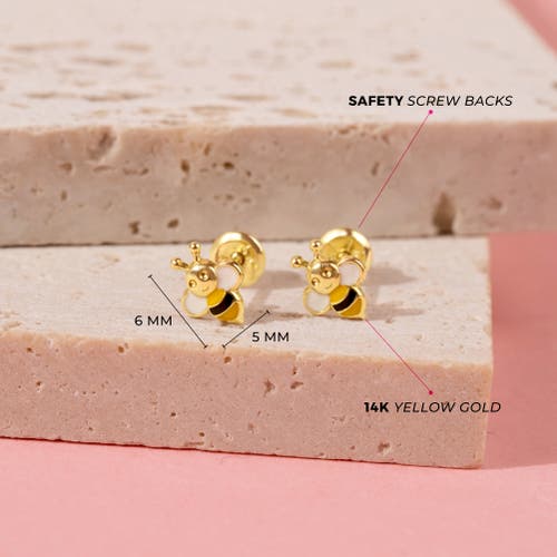 In Season Jewelry 14k Honey Bee Earrings In Yellow