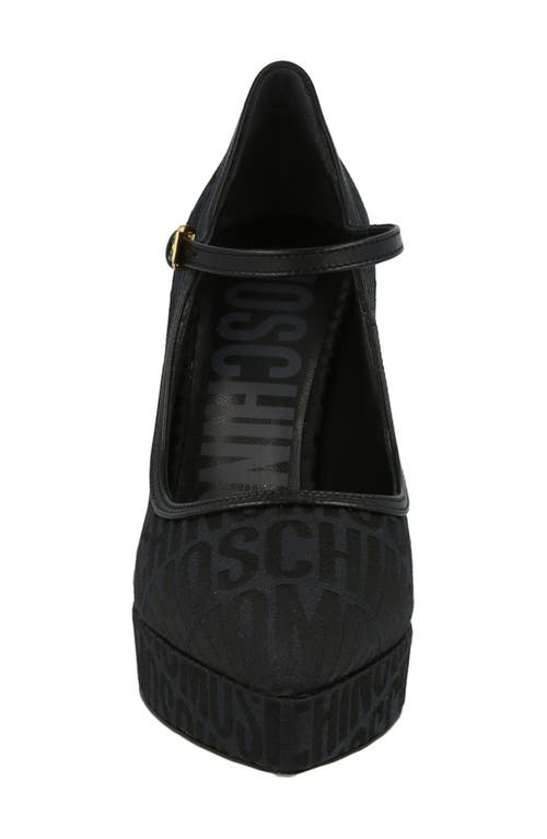 Moschino Logo Jacquard Mary Jane Pumps