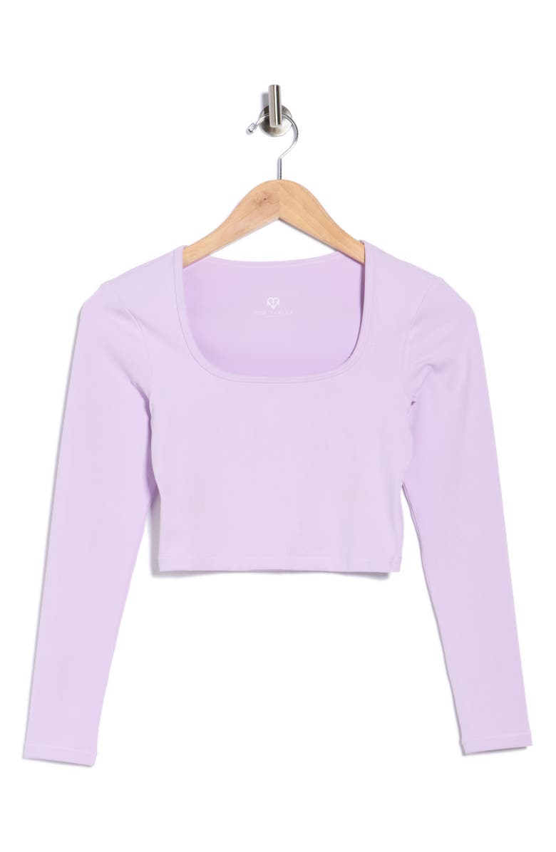 maje Lalitha Long Sleeve Crop Top, Main, color, Mauve
