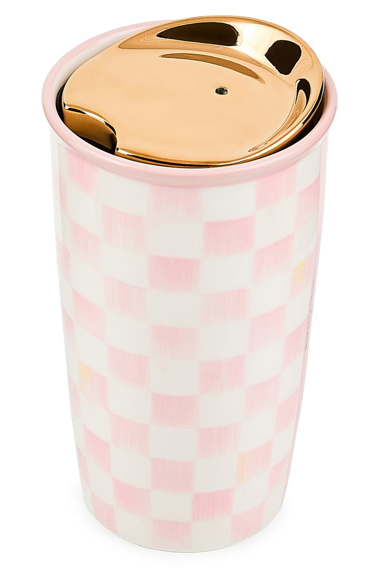 Rosy Check Travel Cup, Main, color, ROSY