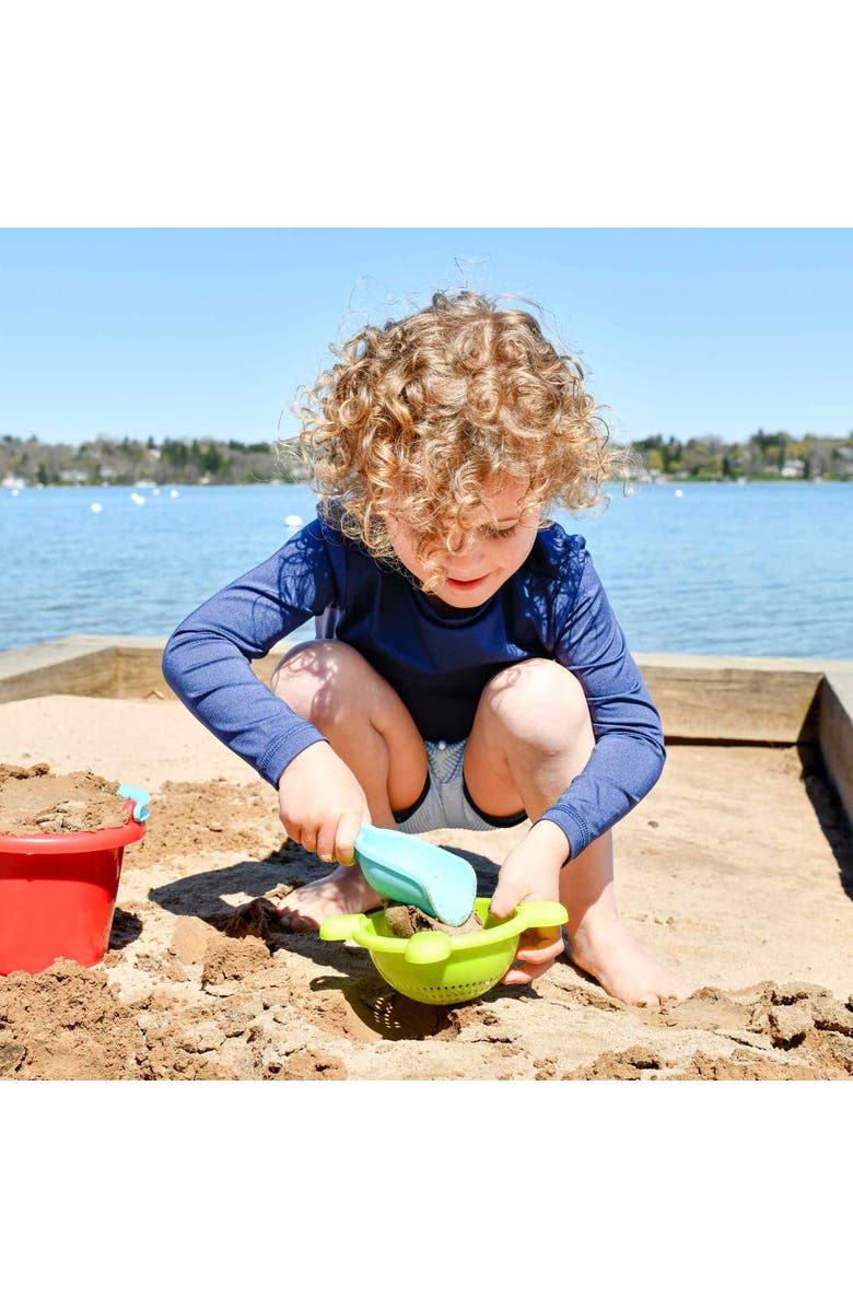 HABA Sand Toys Basic Set - 5 Piece Bundle with Plastic Pail, Sieve, Mold, Scoop and Sifting Shovel Sized just for Toddlers Ages 18 Months +, Alternate, color, Multi