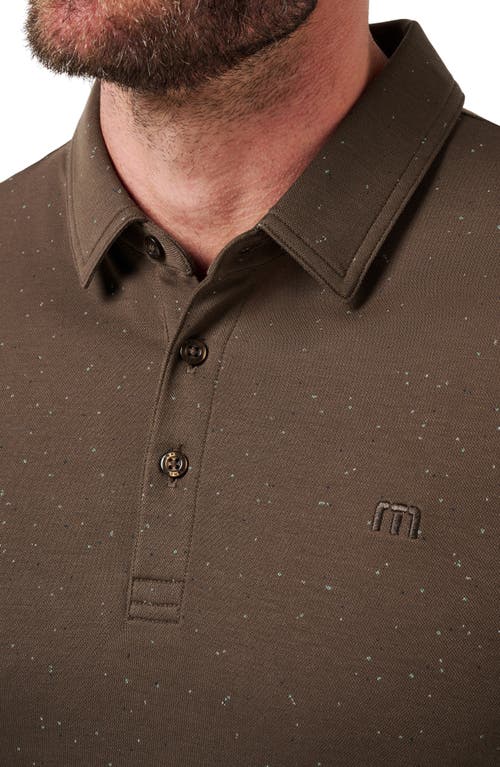 Travismathew Special Trip Ditsy Cotton Blend Polo In Brown