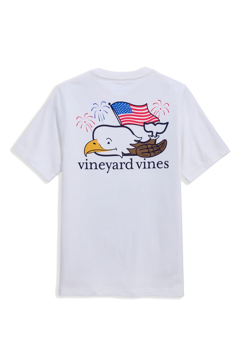 Kids' Bald Eagle Whale Pocket Graphic T-Shirt, Alternate, color, WHITE CAP