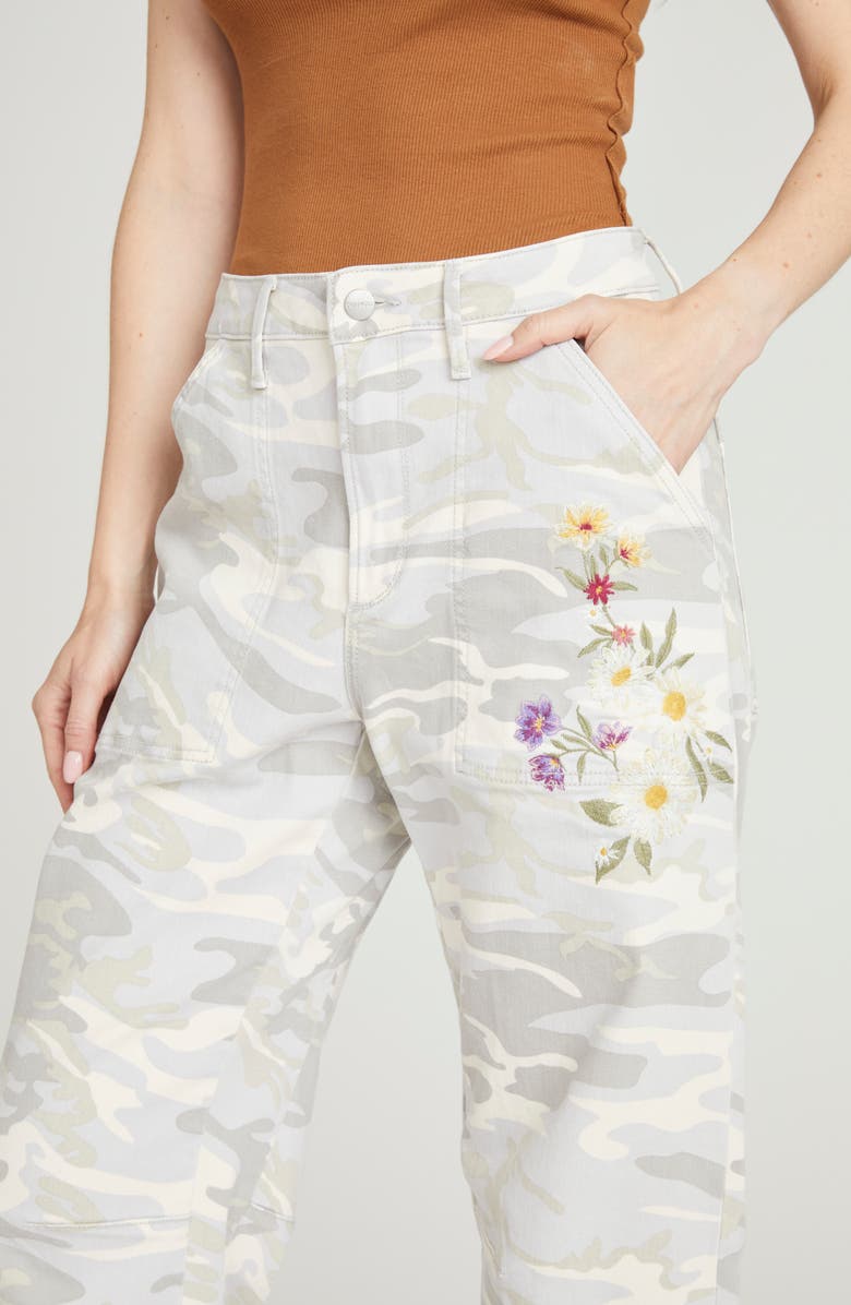 Driftwood Bri Barrel Leg Cargo Jeans, Alternate, color, Light Camo