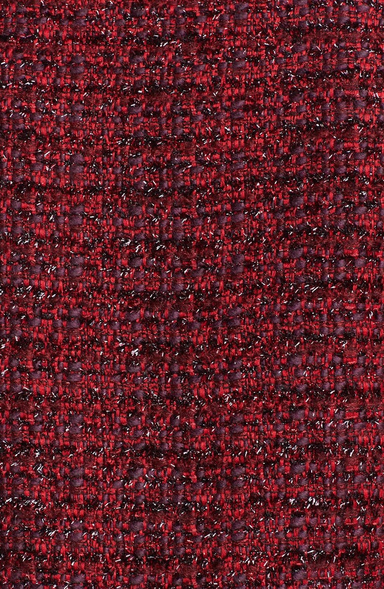 Alice + Olivia 'Kidman' Tweed Open Front Jacket, Alternate, color,