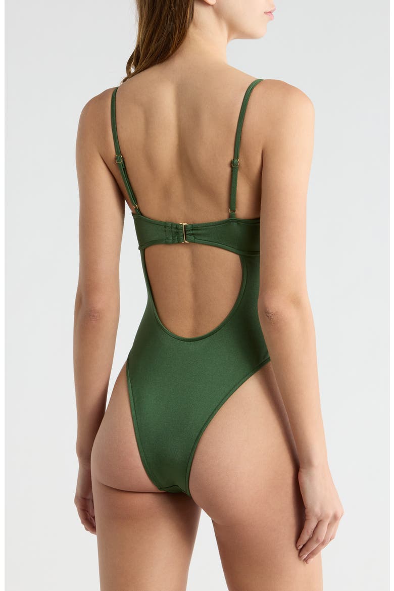 Malia Shine Underwire One-Piece Swimsuit, Alternate, color, GREEN