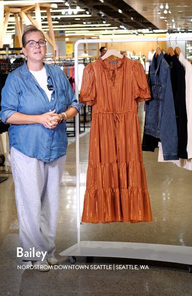 Julia Jordan Metallic Stripe Tiered Midi Dress Nordstromrack