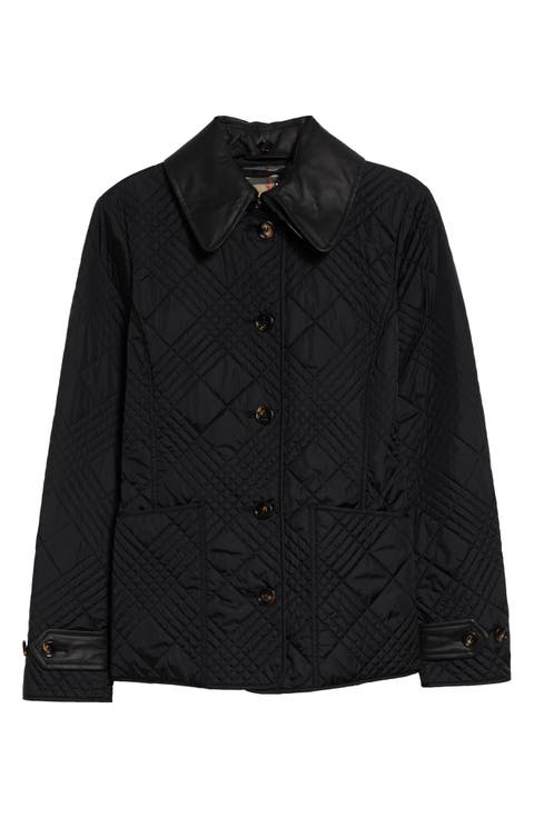 Fernleigh Quilted Jacket with Detachable Leather Collar