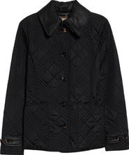 Burberry Fernleigh Quilted Jacket with Detachable Leather Collar
