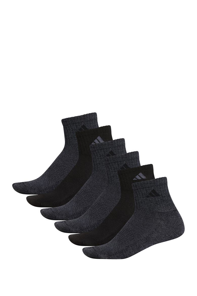 Athletic Cushioned Quarter Crew Socks - Pack of 6, Alternate, color, BLACK
