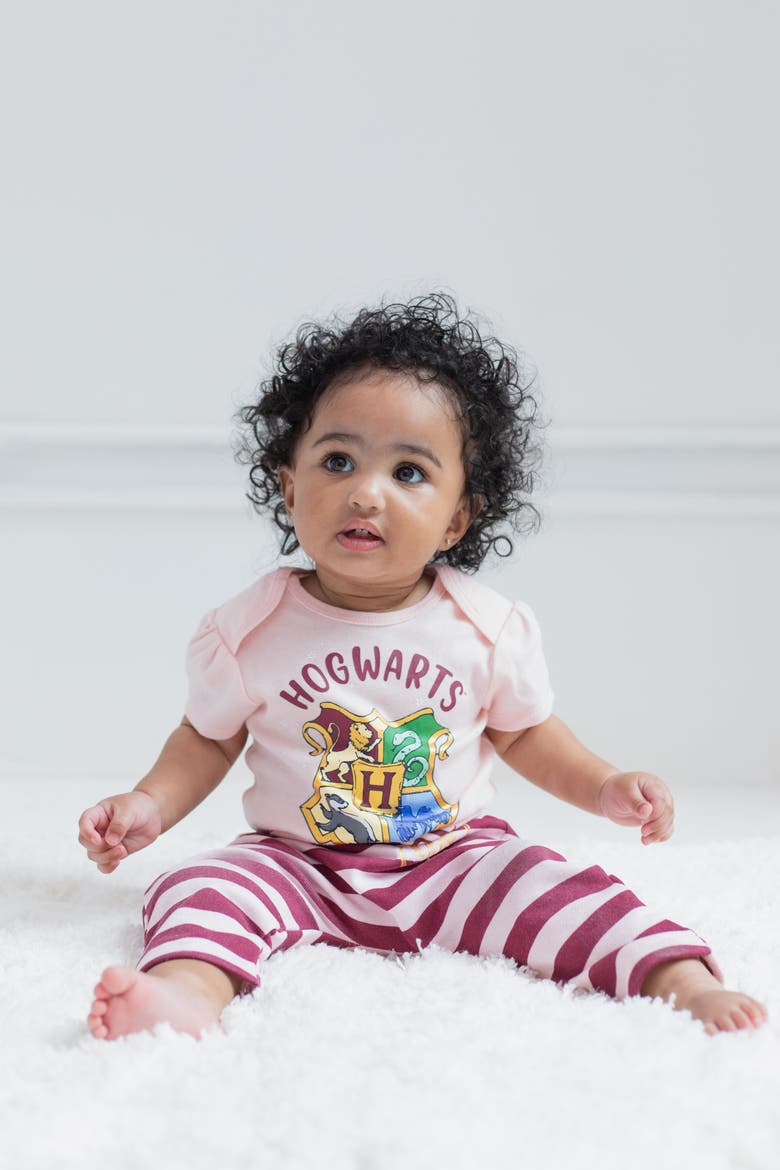3-Piece Hoodie Bodysuit and Pants Set, Alternate, color, Hedwig Pink Ivory