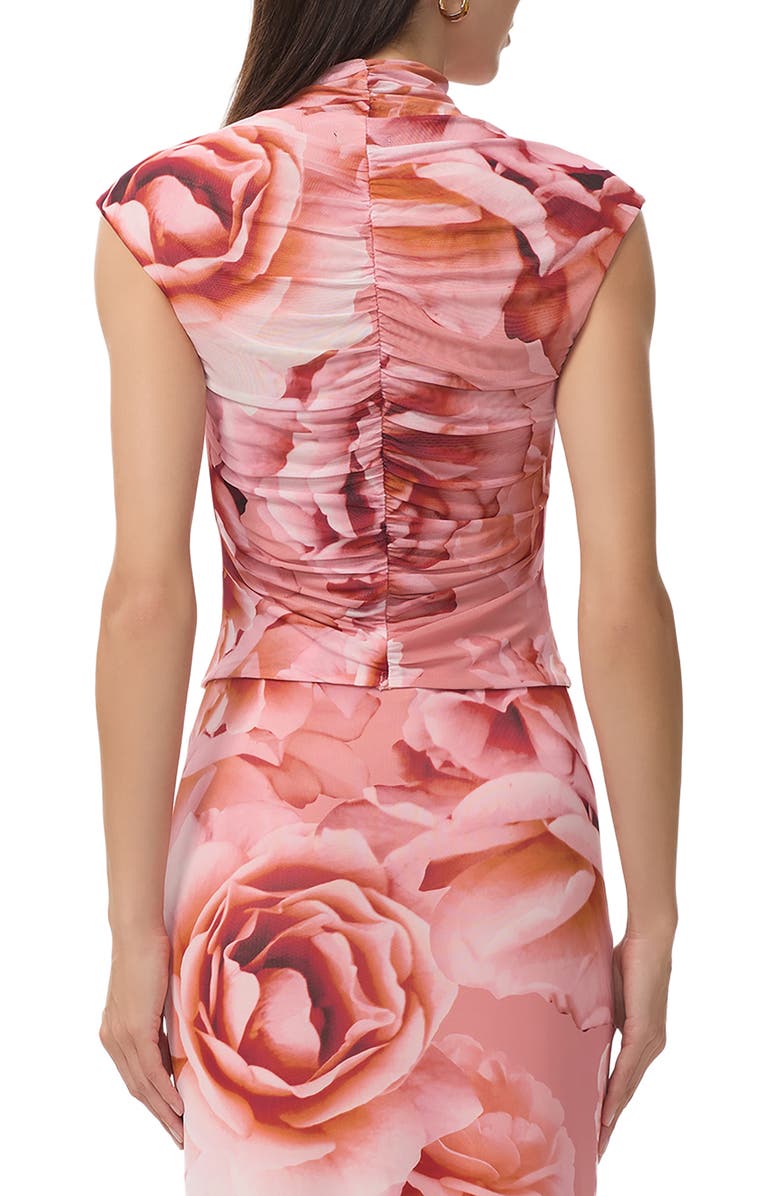 AFRM Jolie Mock Neck Sleeveless Top, Alternate, color, Peach Roses