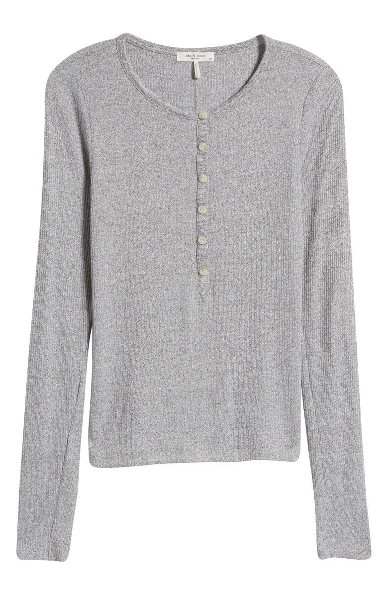 rag & bone The Rib Henley, Alternate, color, Heather Grey