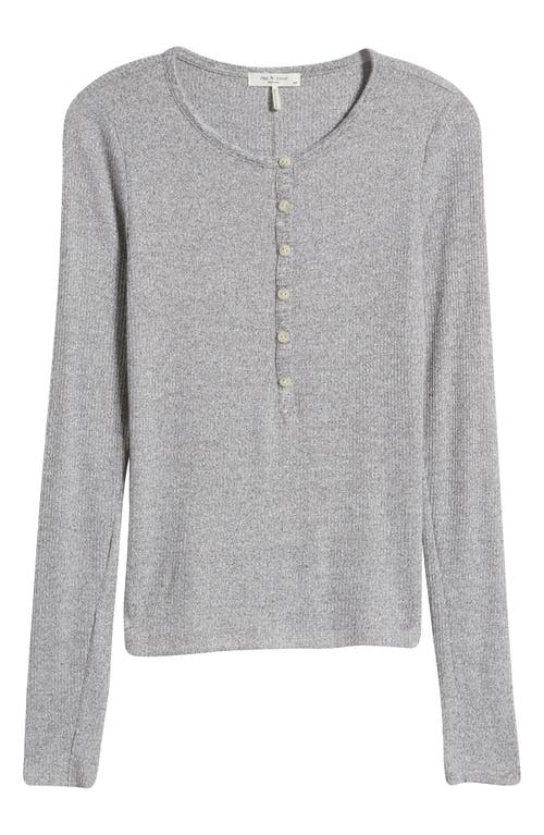 Rag & Bone Women's Rib-knit Henley Shirt In Heather Grey