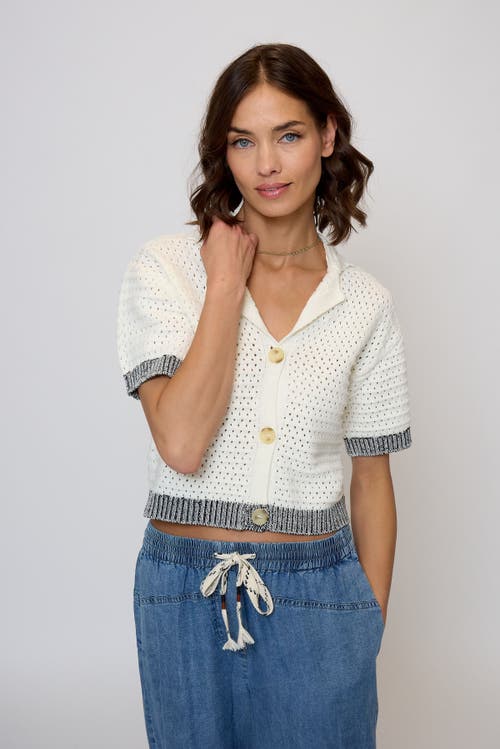 Central Park West Junie Openstitch Polo In White
