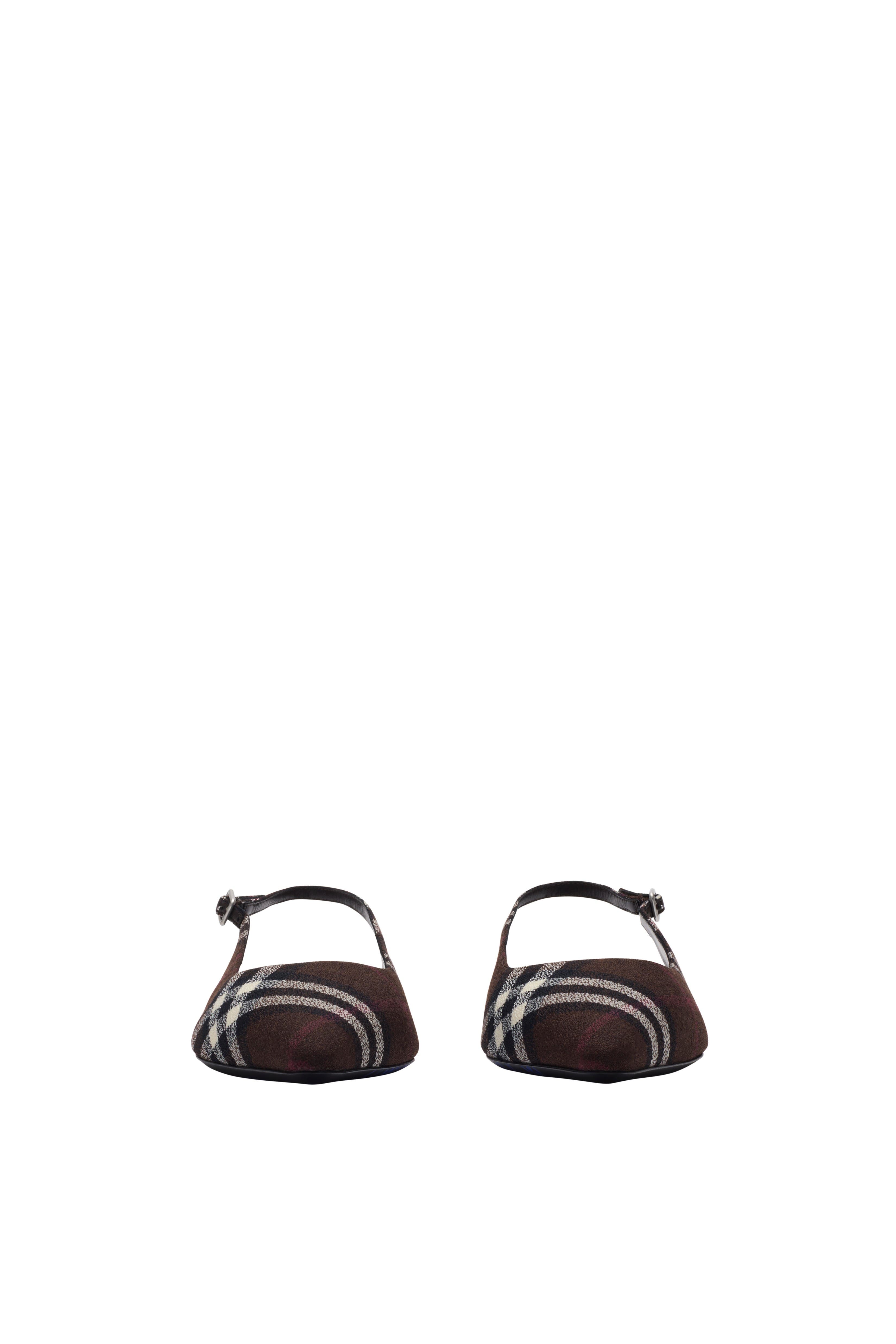 Burberry Check Dame Slingback Ballerinas, Alternate, color, Mahogany Brown