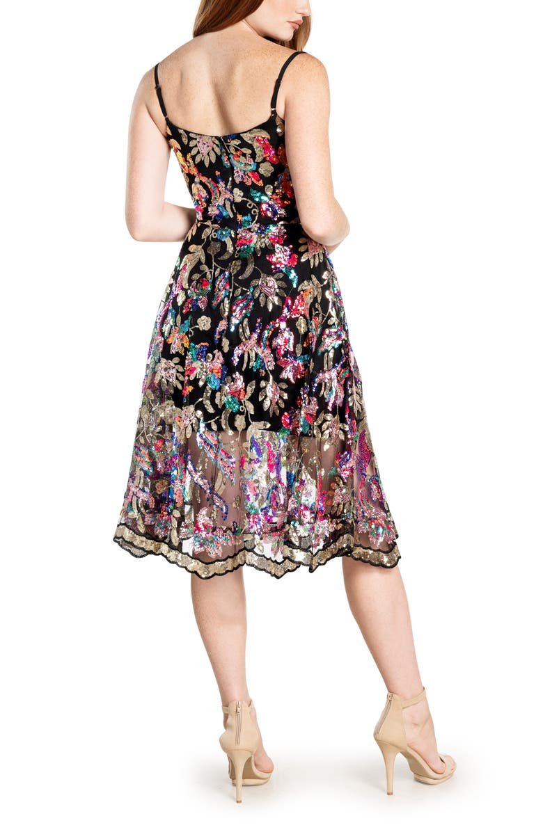 Dress the Population Uma Sequin Fit & Flare Dress, Alternate, color, 