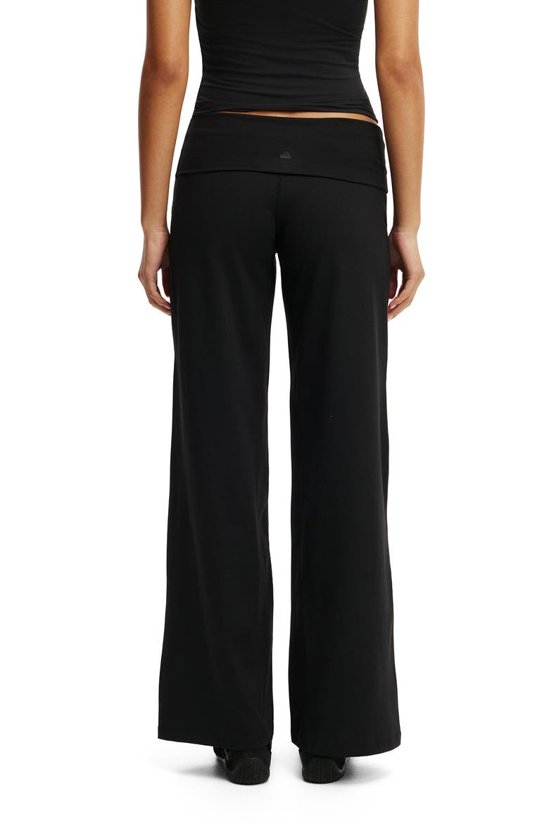 Women's Active Ultra Soft Roll Over Wide Leg Pant, Alternate, color, Black