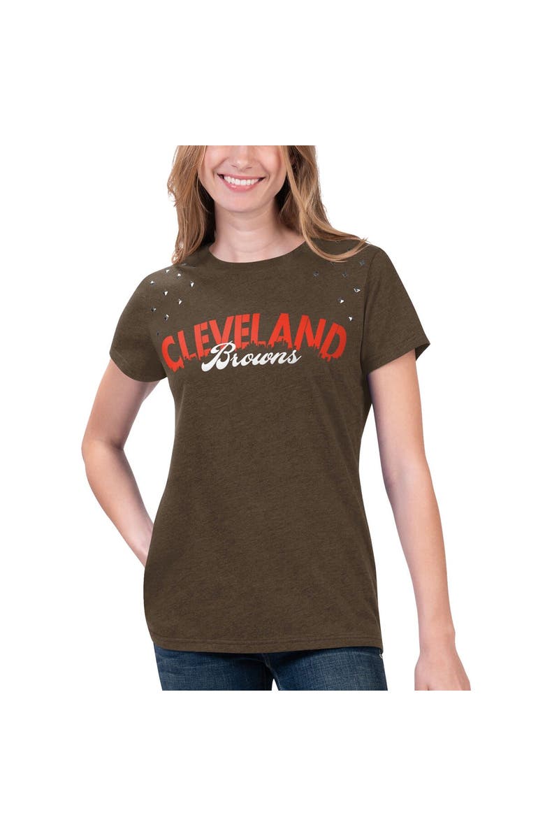G-III 4HER BY CARL BANKS Women's G-III 4Her by Carl Banks Heathered Brown Cleveland Browns Main Game T-Shirt, Main, color, 