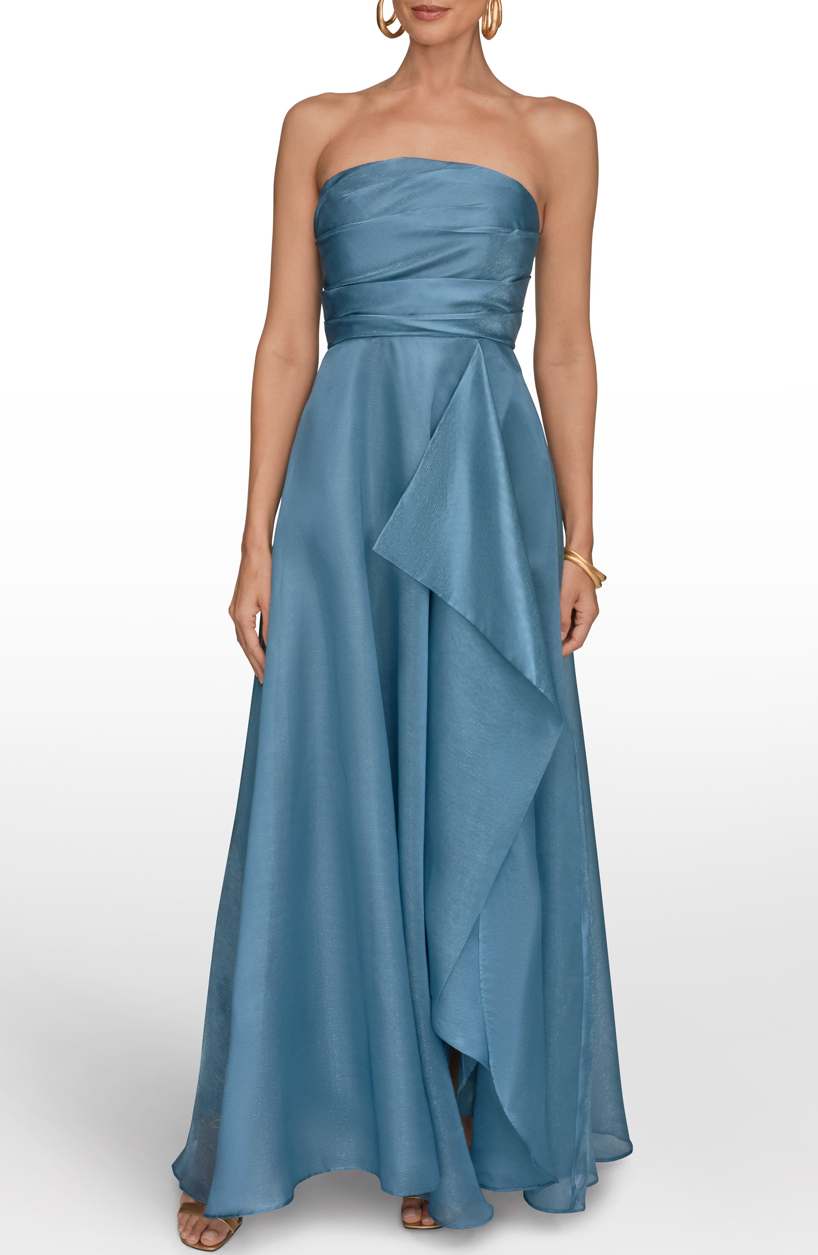 Strapless Ruffle Gown - image 3