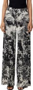 Diane von Furstenberg Malia Toile Print Wide Leg Jersey Pants
