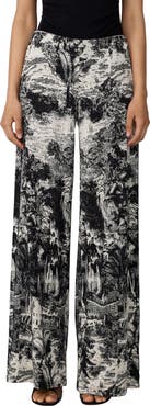 Diane von Furstenberg Malia Toile Print Wide Leg Jersey Pants