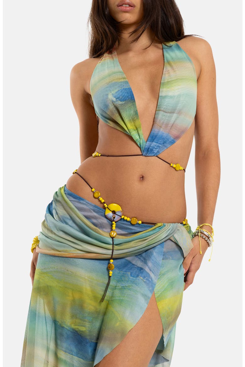 Beaded Halter Neck Top, Main, color, MULTI