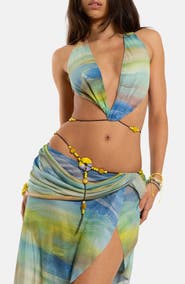 JADED LONDON Beaded Halter Neck Top
