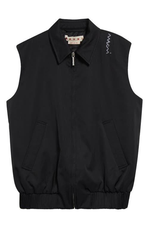 Marni Collared Bomber Vest In Black