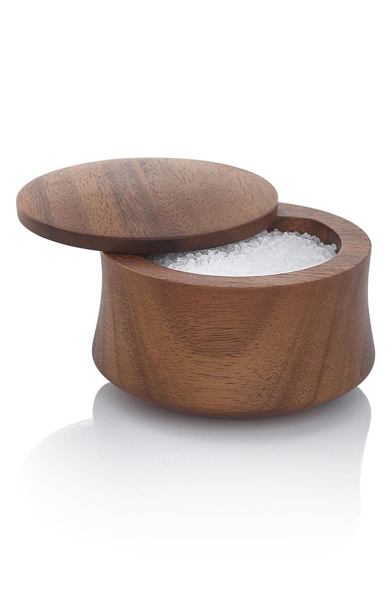 Nambé Nara Acacia Wood Salt Cellar, Alternate, color, 