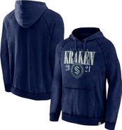 FANATICS Men's Fanatics Heather Deep Sea Blue Seattle Kraken Shoulder-To-Shoulder Raglan Pullover Hoodie