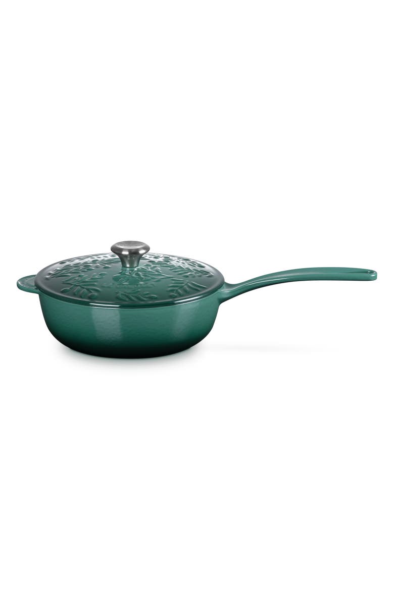 Le Creuset Olive Branch Enameled Cast Iron Saucier, Main, color,