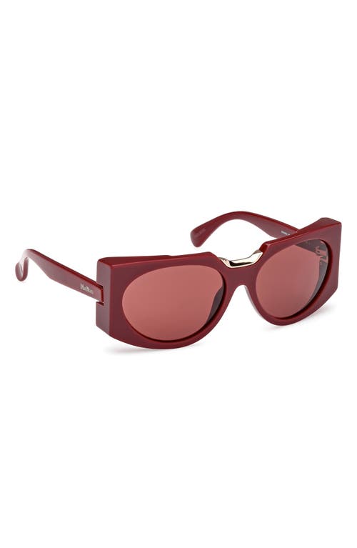 Max Mara 59mm Round Sunglasses In Shiny Bordeaux/bordeaux