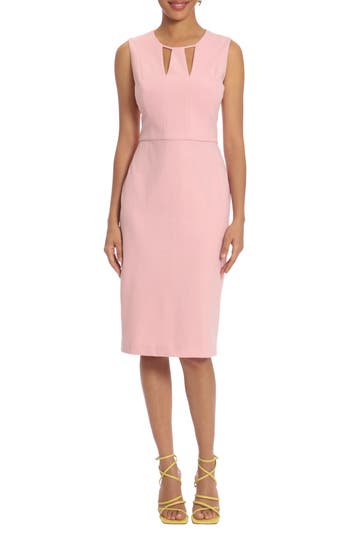 Donna Morgan Cutout Sheath Midi Dress In Shell Pink