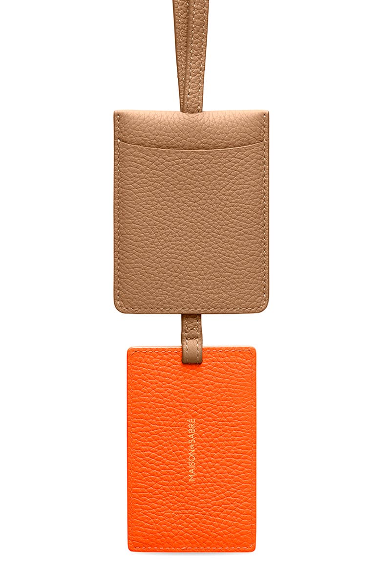 Leather ID Lanyard, Alternate, color, Manhattan Sandstone