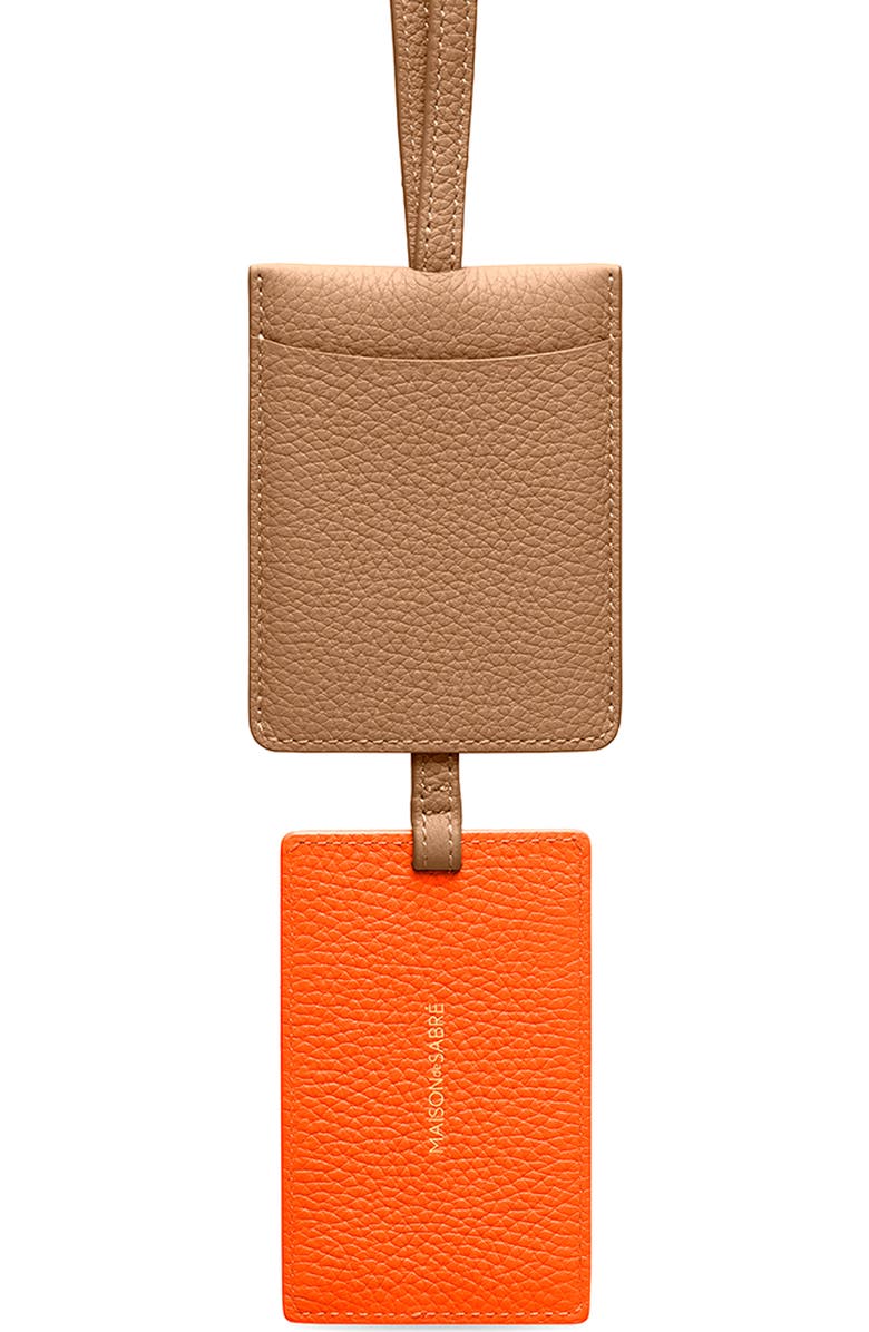 MAISON de SABRÉ Leather ID Lanyard, Alternate, color, Manhattan Sandstone