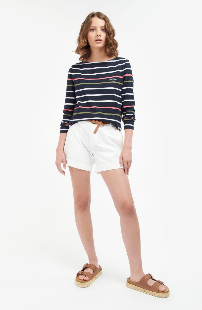 Barbour Hawkins Stripe Long Sleeve Cotton Sweater, Alternate, color, Navy/ Pink Stripe