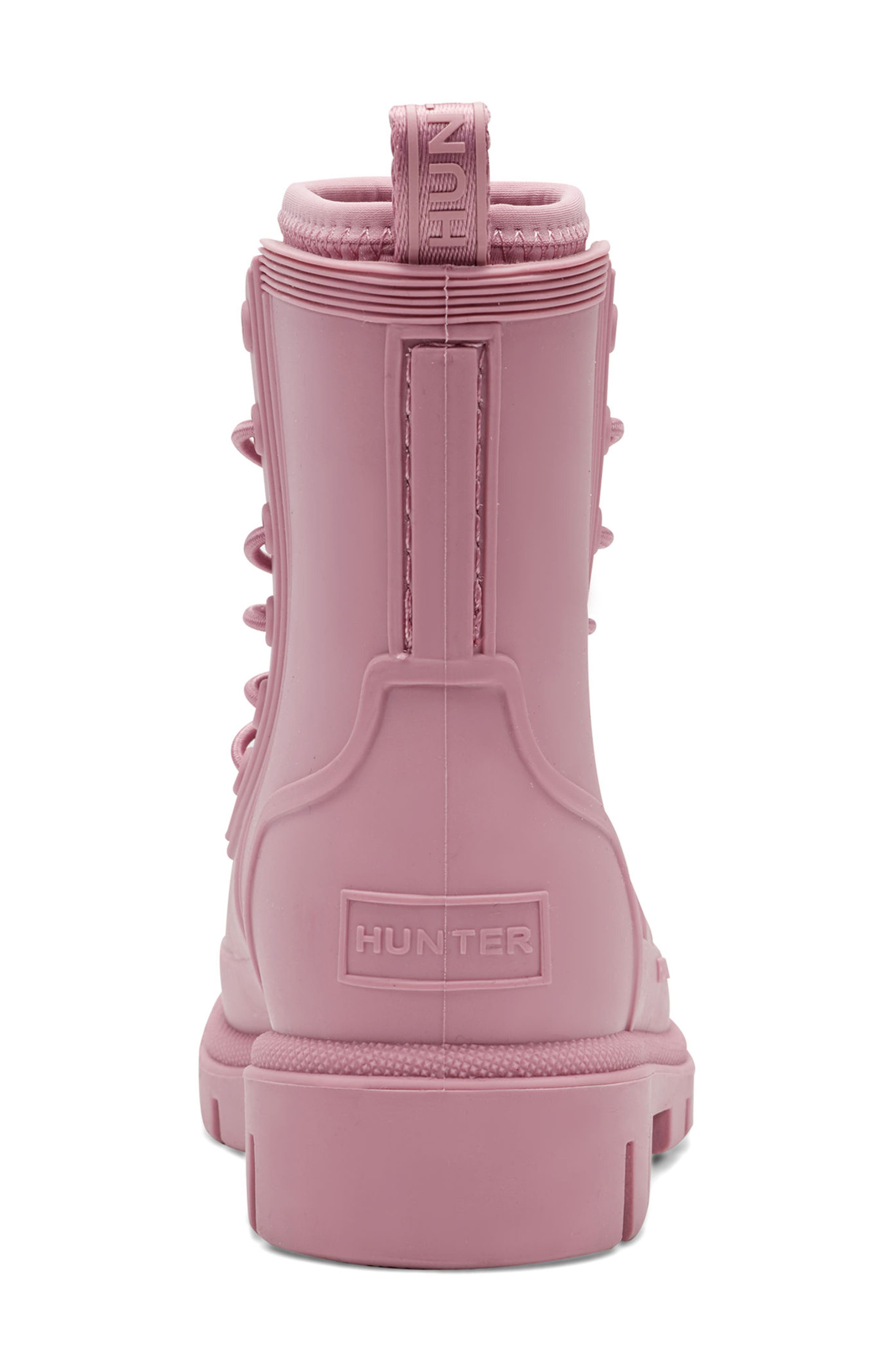 Kids' Stamp Waterproof Lace-Up Rain Boot, Alternate, color, DARK PINK