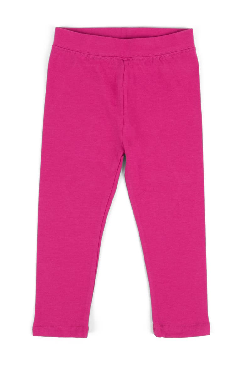 Girls Cotton Leggings, Solid Colors, Alternate, color, MAGENTA