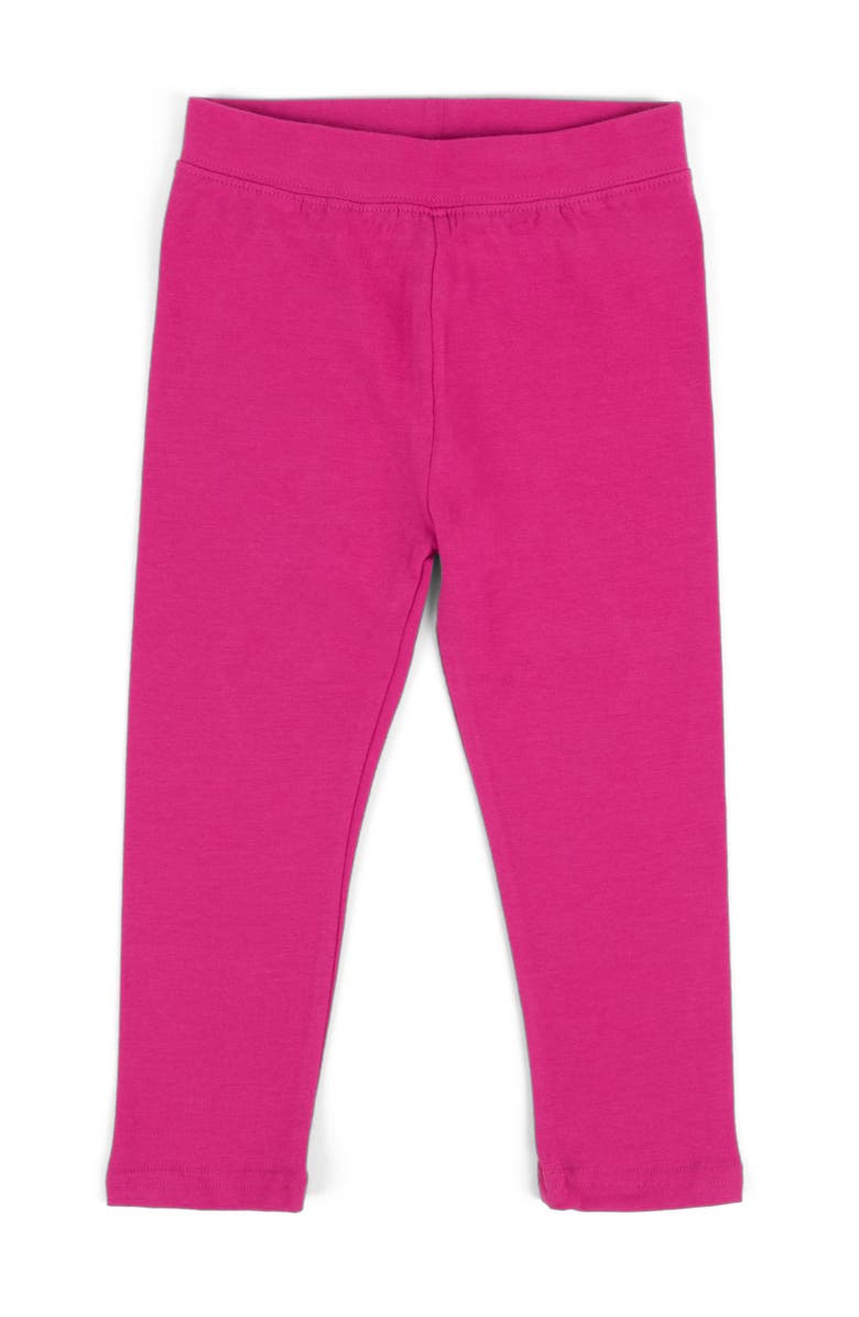 Leveret Girls Cotton Leggings, Solid Colors, Alternate, color, Hot Pink