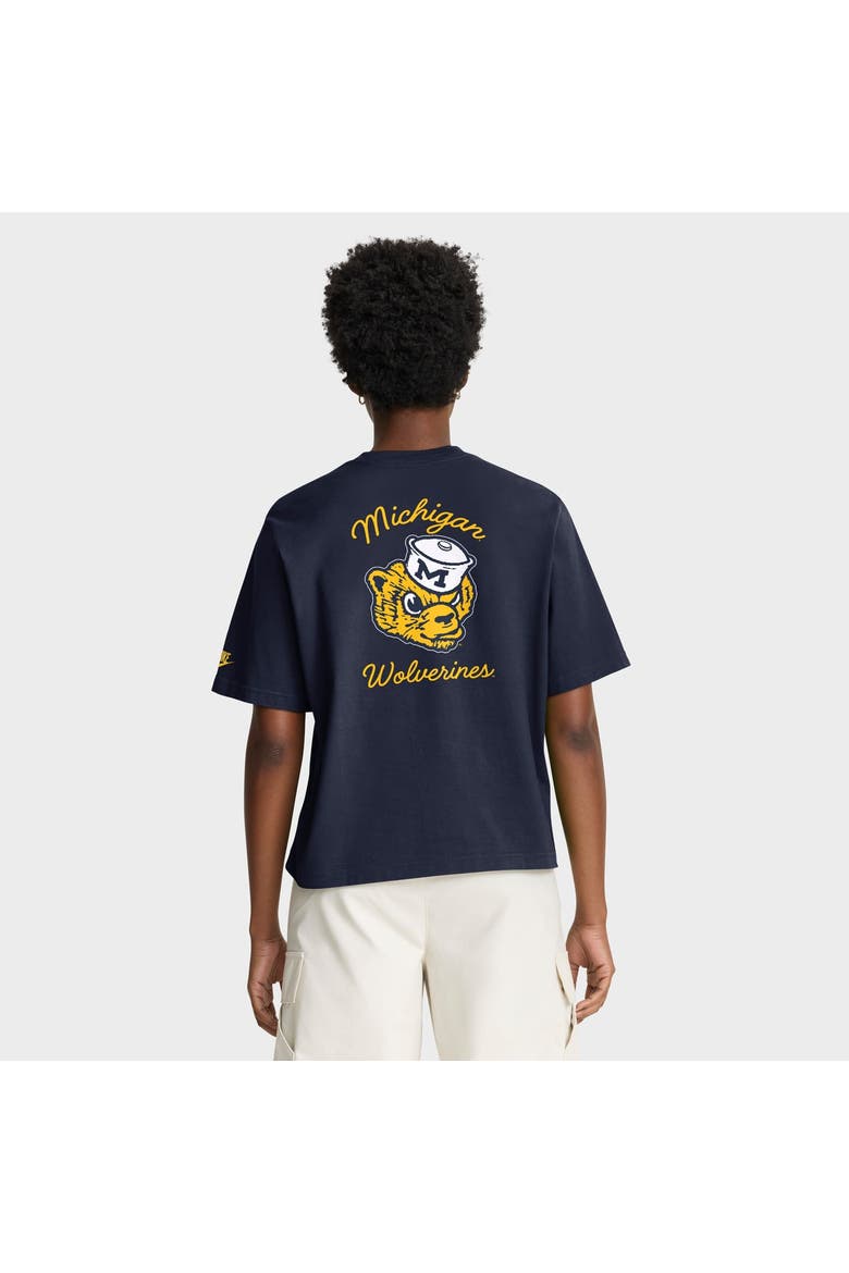 Women's Nike  Navy Michigan Wolverines Legacy Pocket Boxy T-Shirt, Alternate, color, Navy