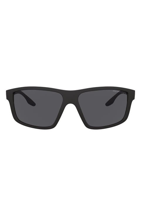 60mm Polarized Rectangular Sunglasses
