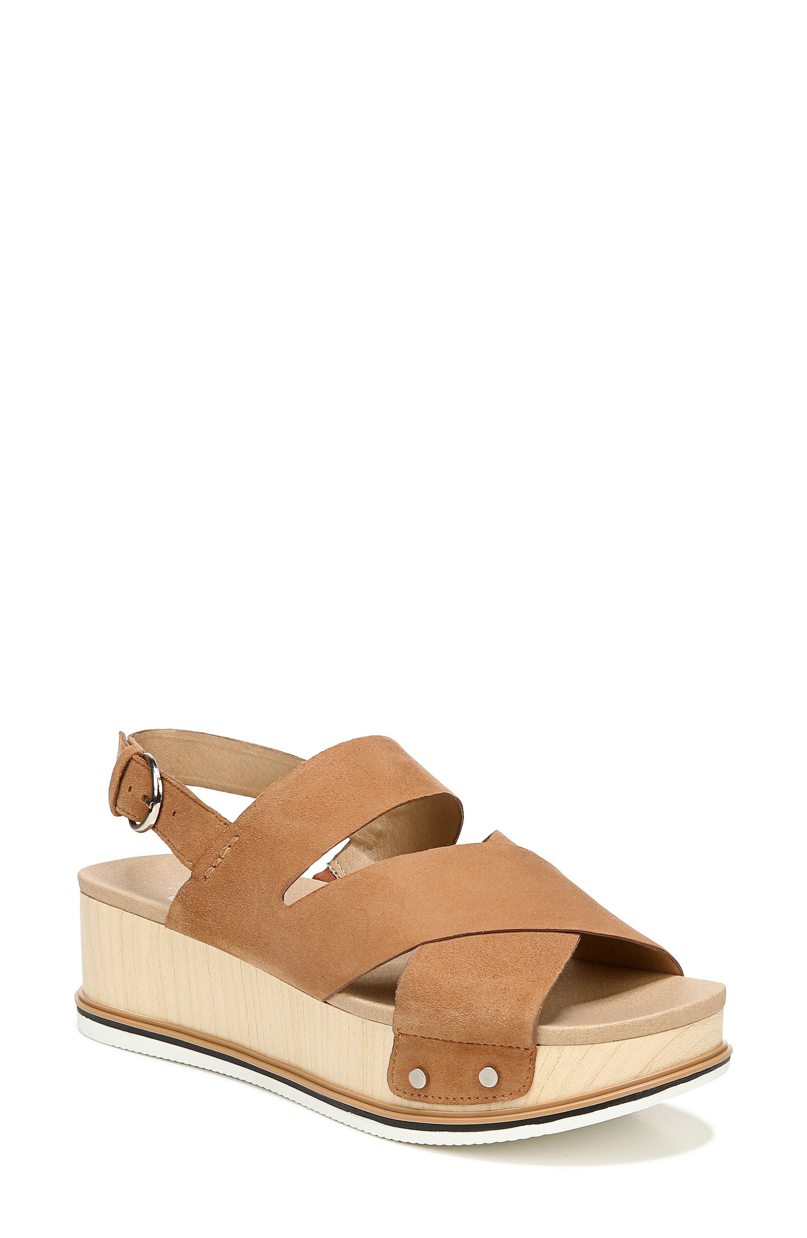 Catchin' Rays Platform Sandal, Main, color, HONEY LEATHER