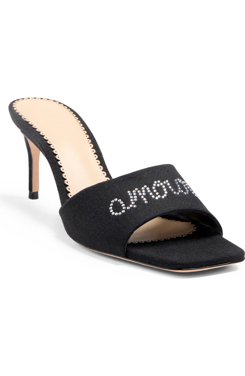 Cinq à Sept June Heatset Crystal Slide Sandal, Main, color, Black/ Clear