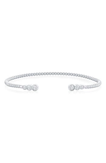 Simona Graduated Cubic Zirconia Bangle Bracelet In Silver